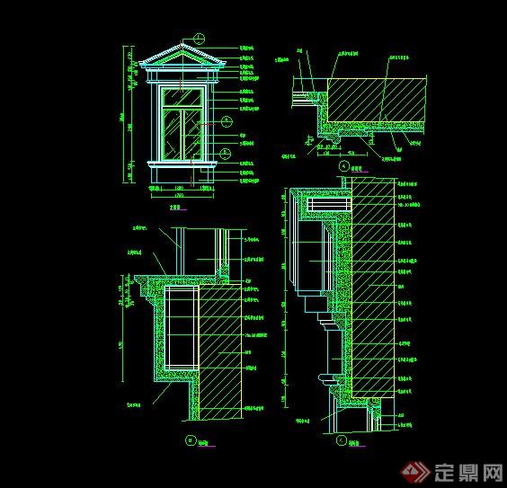 某欧式建筑构造常用窗子设计CAD施工图(1)