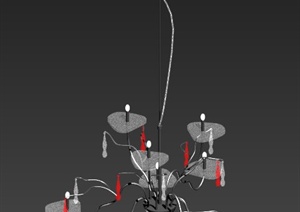 某金属双层烛光吊灯设计3DMAX模型