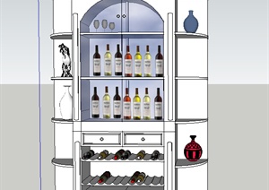 现代室内酒柜设计SU(草图大师)模型