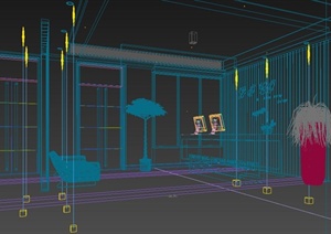 商业空间大厅前台设计3DMAX模型