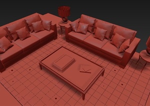 现代风格沙发组合3DMAX模型