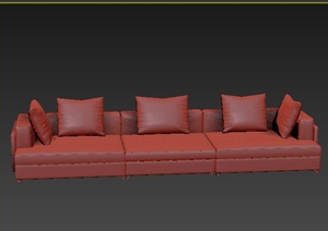 现代简约三人沙发3dmax模型