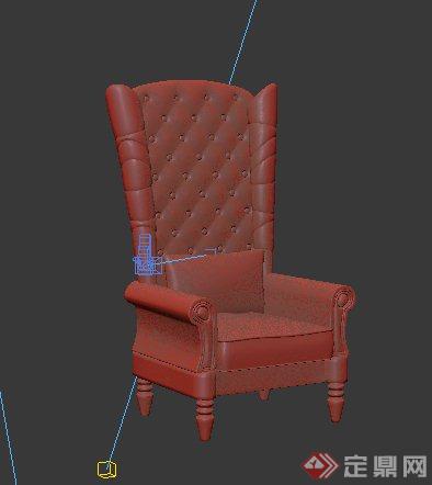 某欧式风格单人沙发椅3dmax模型(1)