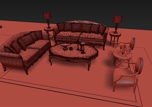 一套欧式沙发家具设计3DMAX模型