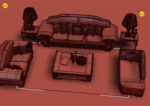 某欧式风格沙发组合设计3DMAX模型