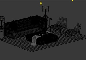 现代风格室内沙发组合3DMAX模型