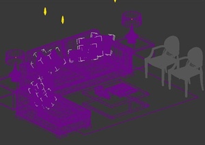 现代客厅室内沙发3DMAX模型