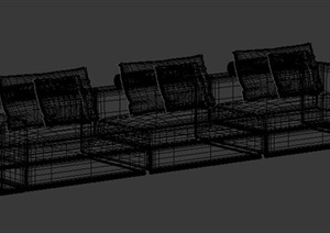 客厅单个现代简约沙发3DMAX模型