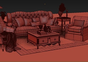 某欧式家具沙发组合设计3DMAX模型