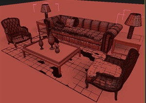 某欧式风格家具沙发设计3DMAX模型