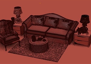 某欧式家具沙发组合设计方案3DMAX模型