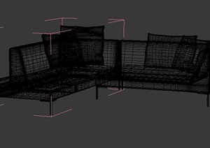 单个现代室内客厅沙发3DMAX模型