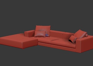 室内现代简约组合沙发3dmax模型