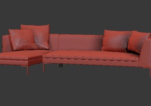 现代简约风格室内沙发3dmax模型