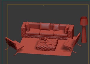 某室内混搭风格沙发组合3dmax模型