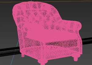 现代客厅皮革单人沙发3DMAX模型