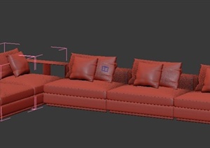 室内装饰现代简约组合沙发3dmax模型