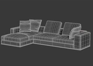 某现代简约式风格家具组合式沙发设计3DMAX模型