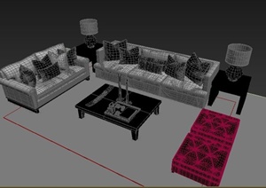 某混搭风格组合沙发设计3DMAX模型