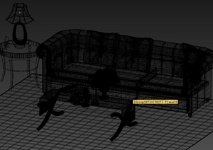 客厅欧式沙发、茶几组合3DMAX模型
