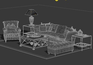 某欧式风格组合沙发设计3DMAX模型
