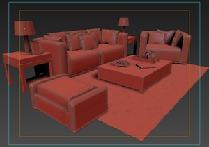 室内设计混搭沙发组合3dmax模型