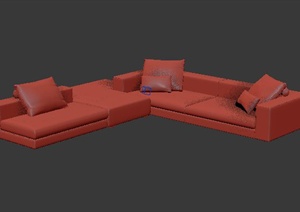 室内设计现代简约沙发3dmax模型