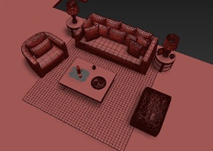 某套沙发茶几设计3DMAX模型