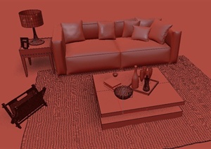 某套沙发茶几设计MAX模型