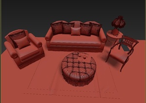 某套欧式沙发组合设计3DMAX模型