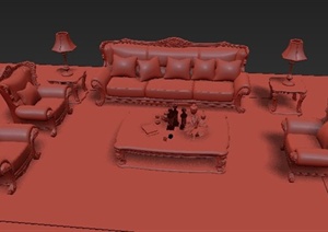 某套欧式沙发家具设计3DMAX模型