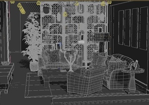 某别墅餐厅、客厅室内设计3DMAX模型