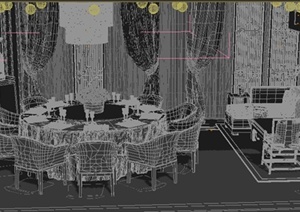 中式餐厅包房室内设计3DMAX模型
