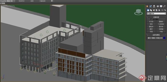 华府商住楼建筑设计3DMAX模型（带效果图）(3)
