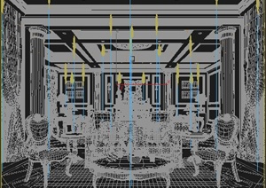 欧式风格客厅整体装饰设计3dmax模型