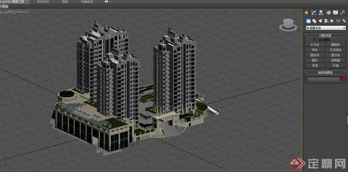 英帝斯住宅建筑设计3DMAX模型（带效果图）(3)