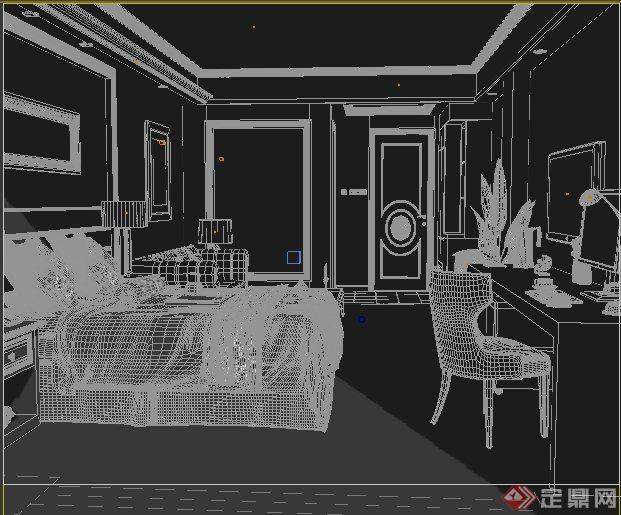 现代风格酒店客房室内装饰3DMAX模型(1)