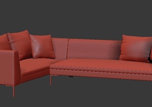 室内设计现代风格组合沙发3dmax模型