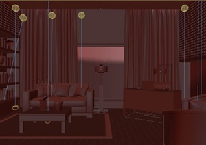 某间住宅客厅装饰设计3DMAX模型
