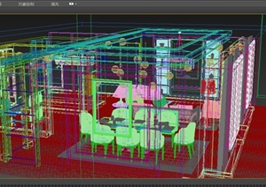 某现代住宅空间餐厅与客厅家装设计方案3DMAX模型