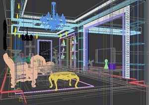 欧式客厅室内设计3DMAX模型