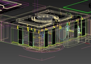 现代中式住宅客厅设计3DMAX模型