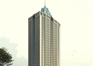 一栋商办综合楼建筑设计PSD效果图