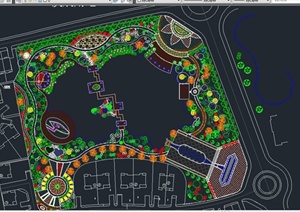 现代某中心公园景观规划设计CAD图