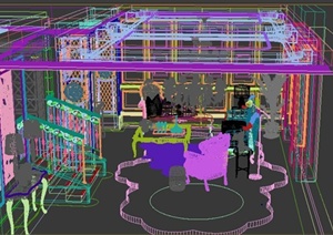 某欧式两层住宅空间客厅设计3DMAX模型