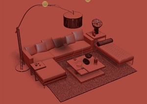 室内沙发家具组合设计3DMAX模型