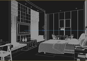 住宅卧室空间室内装饰设计3dmax模型