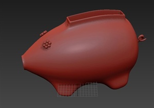 一个猪形花瓶设计3DMAX模型