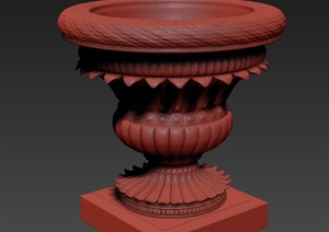 一个花钵柱设计3DMAX模型