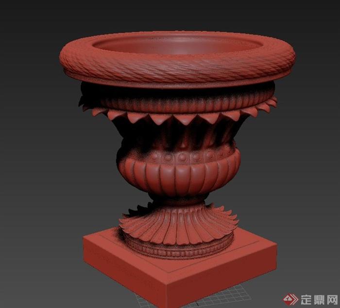 一个花钵柱设计3DMAX模型(1)